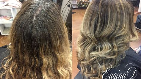 Balayage Color Retouch Highlight Cut & Style - YouTube