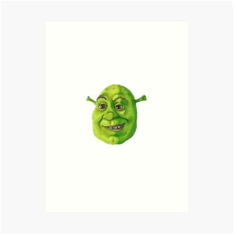 Shrek Face Art Print For Sale By Ayyoubdz Redbubble
