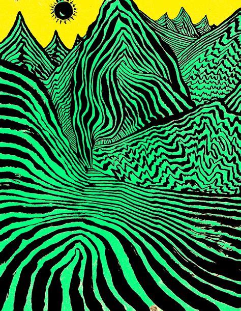 Trippy Mountains Mural Psychedelic Art Arte Y Arte Digital