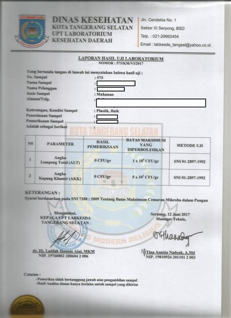Pengujian Sampel Produk Makanan dan Munuman ke Laboratorium