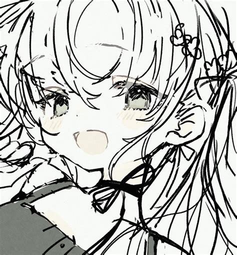 ᐢᐢ Bnw Anime Pfp Anime Sketch Anime Art Girl Cute Drawings
