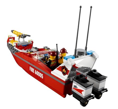 LEGO City 60005 pas cher, Le bateau des pompiers