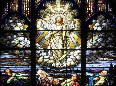 Stained glass Ascension of Jesus - St. Matthews Evangelical Lutheran Church