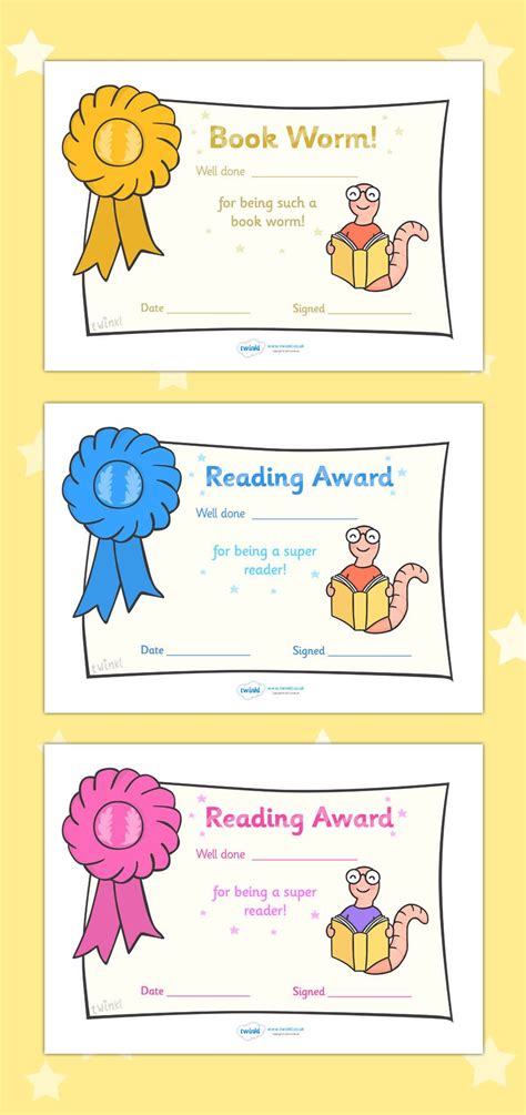 Celebrate Reading With Editable Reading Award Certificates