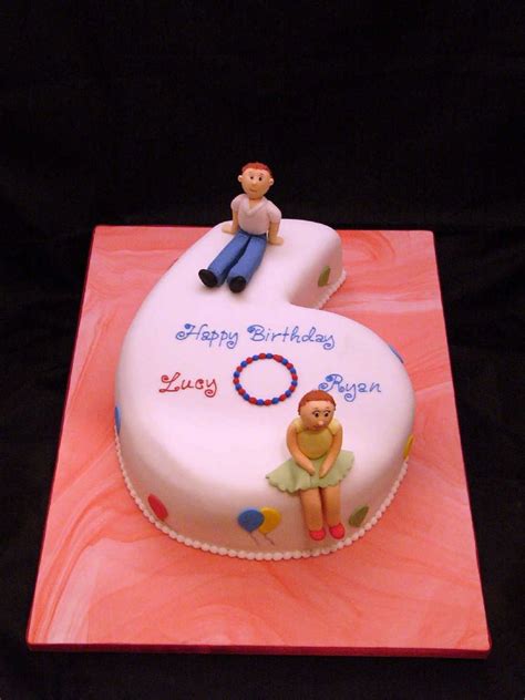 Number 6 Cake With Edible Figures
