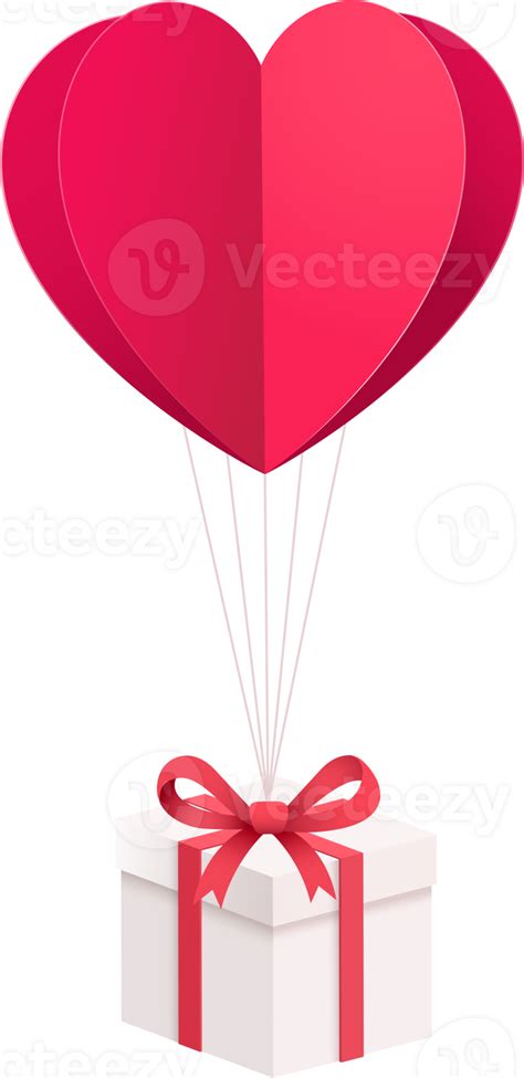 T Box With Heart Shaped Balloon 19615265 Png