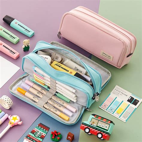 Angoo Double Sided Pen Bag Pencil Case Special Macaron Color Dual