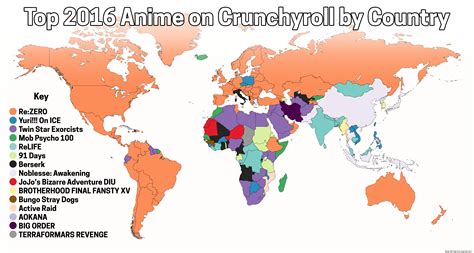Crunchyroll Feature Crunchyrolls Most Popular Anime Of 2016 By Country