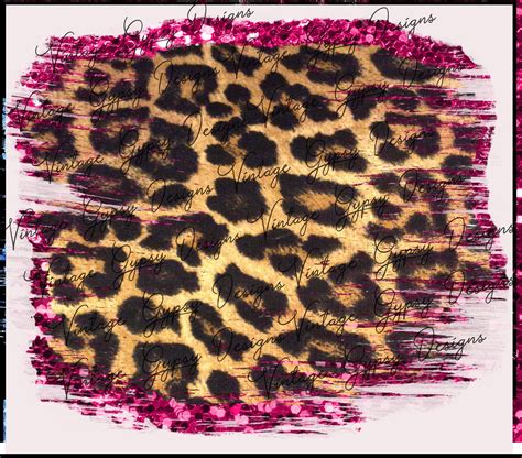 Leopard Print Pink Glitter Background Instant Download Etsy