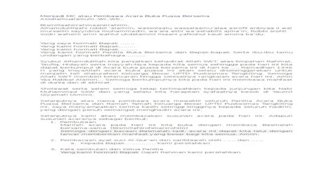 Contoh Sambutan Ketua Panitia Buka Bersama - Kaisar Soal