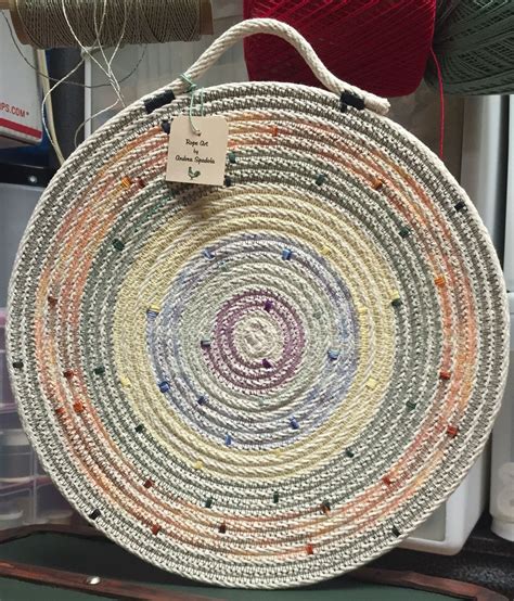 Coiled Rope Trivet With Hanger By Andrea Rope Basket Coiled Fabric