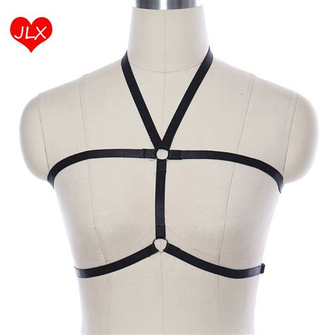 jlx harness 90s women fetish body harness lingerie open chest cage bralette goth underwear crop