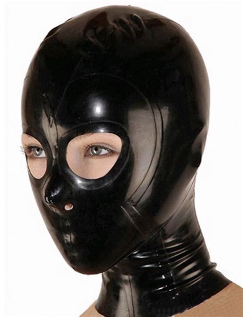 Unisex Latex Fashion Fetish Mask Hood With Open Eyes Plus Size Hot Sale