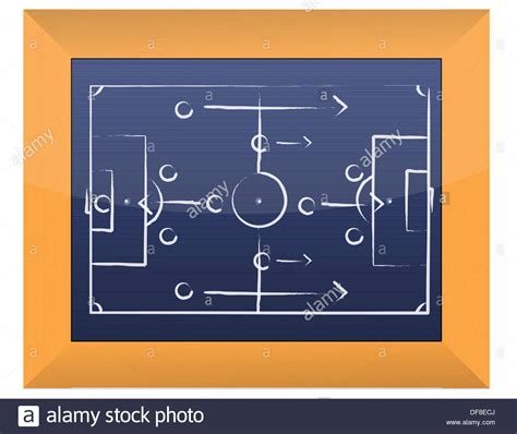 Soccer Tactics Drawing On Chalkboard Stock Photo Alamy