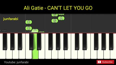 ali gatie can t let you go tutorial easy piano right hand only youtube