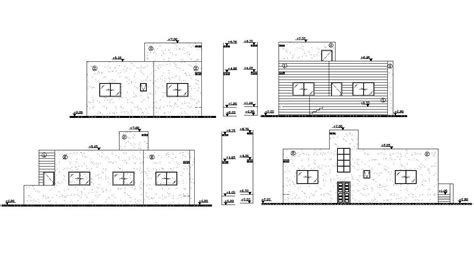 Residential House Elevation Drawing Cad File Cadbull