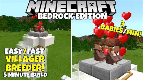 Minecraft Bedrock Working Villager Breeder Ultra Simple Tutorial