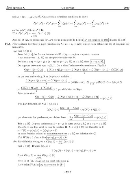 X-ENS MP 2020 Maths C - Corrigé - AlloSchool