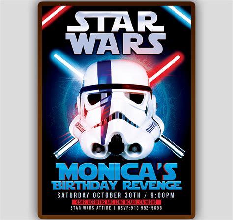 Star Wars Party Flyer Template Tworlddesigns Download Now Party