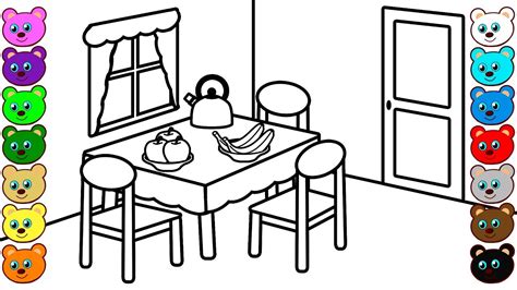 Dining Room Coloring Pages And Art Colors Youtube