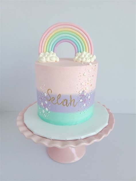Pastel Rainbow Cake Ombre Cake Birthday Cake Kids Rainbow