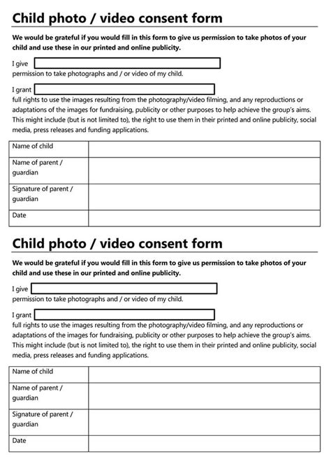 Printable Photography Consent Form Template Printable Templates Free