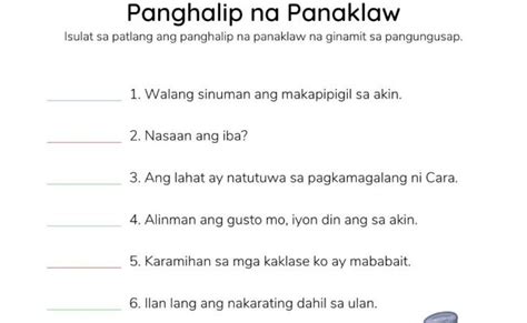 Panghalip Na Panaklaw Worksheet Hunterswoodsph Filipino Otosection