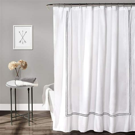 Hotel Collection Shower Curtain Fabric Minimalist Plain Style Bathroom Design 72 X 72 White