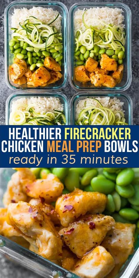Healthier Firecracker Chicken Meal Prep Bowls Recipe Meal Prep