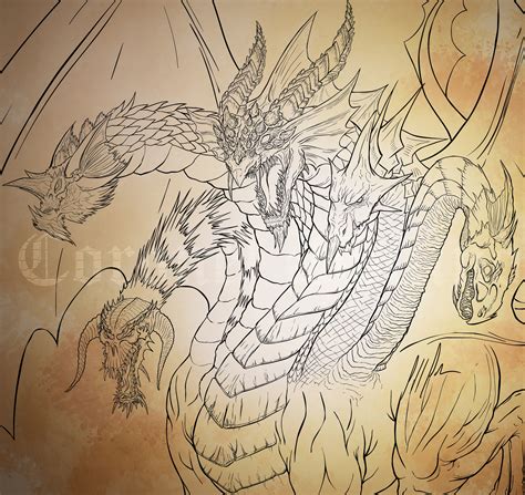 Tiamat Lineart Close Up By Coronelbottino On Deviantart