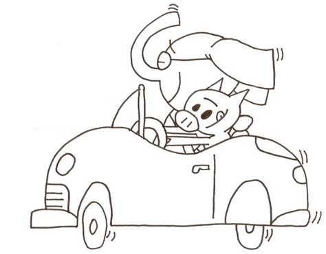 The world of elephant & piggie. Elephant & Piggie coloring sheet ~ "Let's Go for a Drive ...