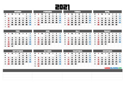 Print 2021 calendar by month. 12 Month Calendar Printable 2021 (6 Templates)