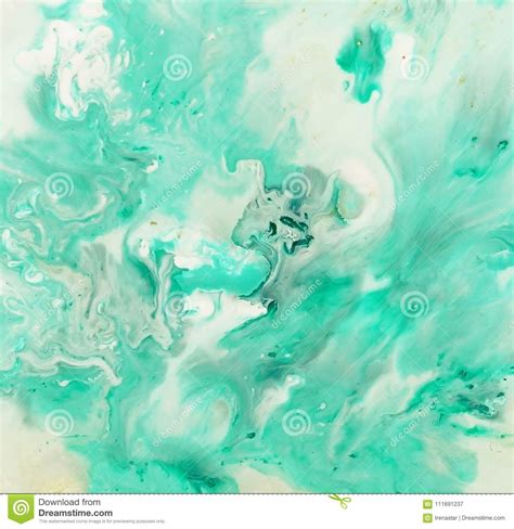Abstract Marble Pastel Pale Blue Mint Green Color Paint