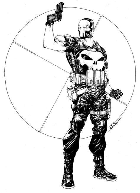 Punisher Skull Coloring Pages Sketch Coloring Page