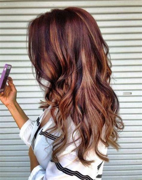 In the front, the blonde highlights reach in this style, the highlights are prominent enough that it's the lowlights that stand out more. Auburn Hair Color with Lowlights | Hair color auburn ...