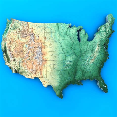 3d Model Map Of The Usa Cgtrader Gambaran