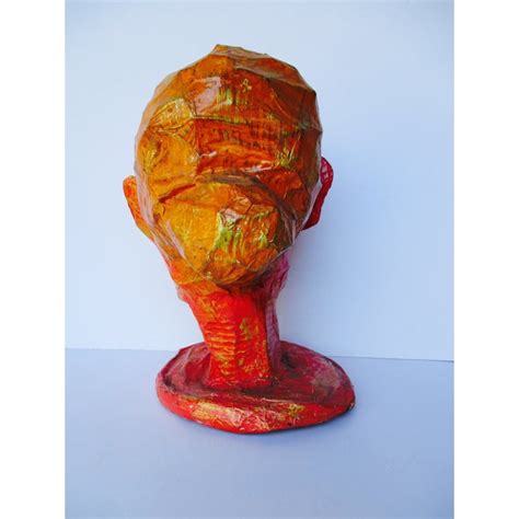 Folk Art Paper Mache Head Form Sculptures Pair Chairish