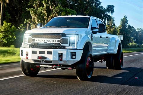 Big Boy White Ford F 450 Fitted With Custom Mesh Grille —