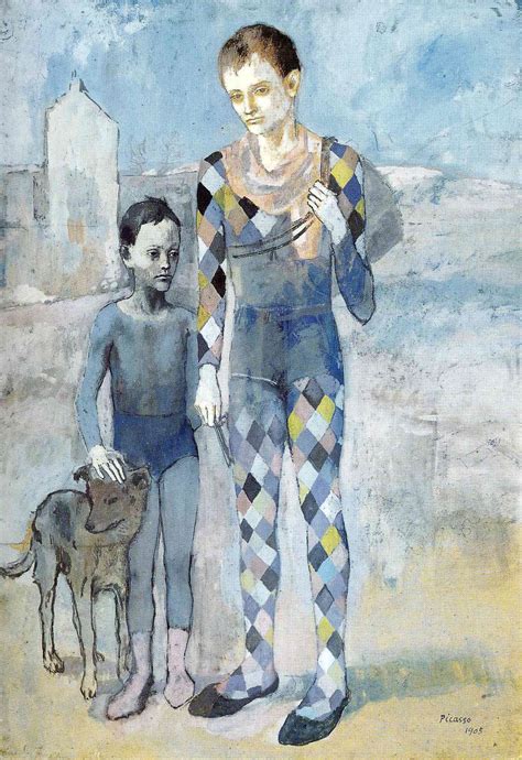 Two Acrobats With A Dog Pablo Picasso Artist Pablo Picasso