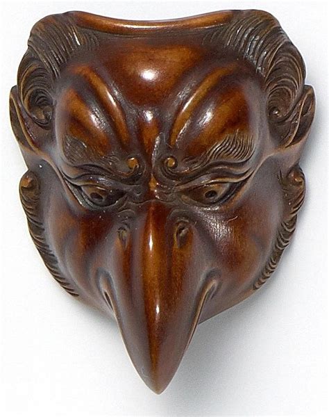 Rare Mask Wooden Mask Kagura Mask Noh Mask Japanese Karasu Tengu Mask Art Objects Sculpture Etna