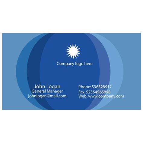 Blue Business Card Template Layout Royalty Free Stock Svg Vector And
