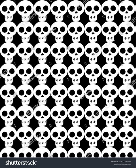 Skull Pattern Black Background Stock Vector Royalty Free 2037296885