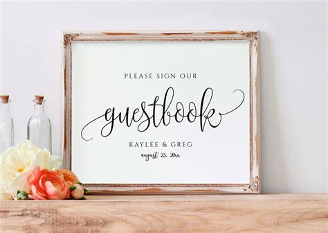 Wedding Guest Book Sign Template