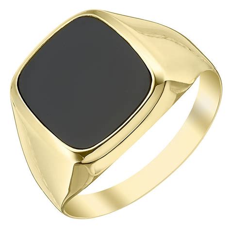 Antique mens vintage estate brass gold tone letter u h k signet ring jewelry. Mens 9ct Gold 12mm x 10mm Onyx Cushion Signet Ring ...