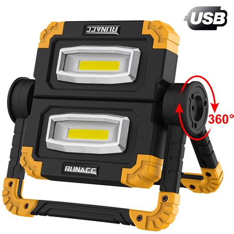 Led Work Light Usb Rechargeable And Power Bank 2 Cob 2000lm Working