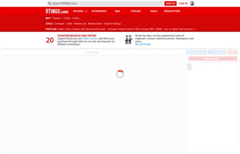 Toaster Table Tool - RTINGS.com