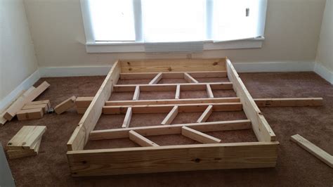 My First Diy Project Rustic Style Bed Frame Construction Phase