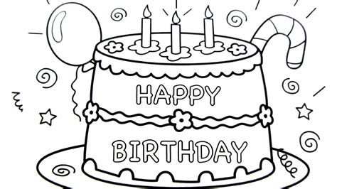 Color pictures, email pictures, and more with these birthday coloring pages. Happy Birthday Cake Drawing at GetDrawings | Free download