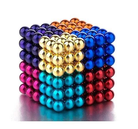 Kids Round Magnetic Stainless Steel Solid Balls 216 Pcs Multicolor