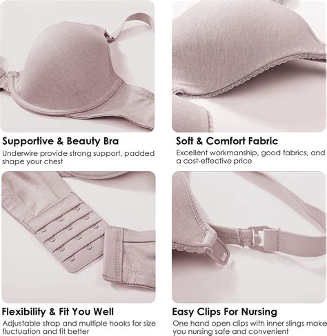 buy gratlin women s underwire nursing bras support full coverage lightly padded breastfeeding